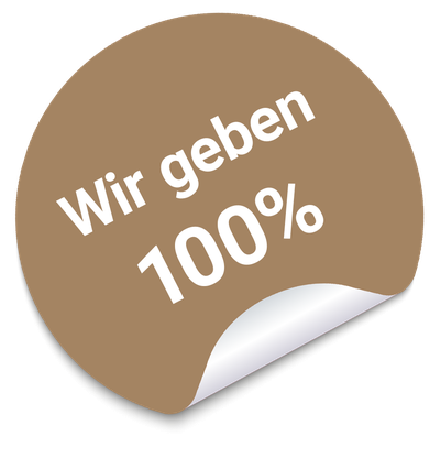 Wir geben 100%